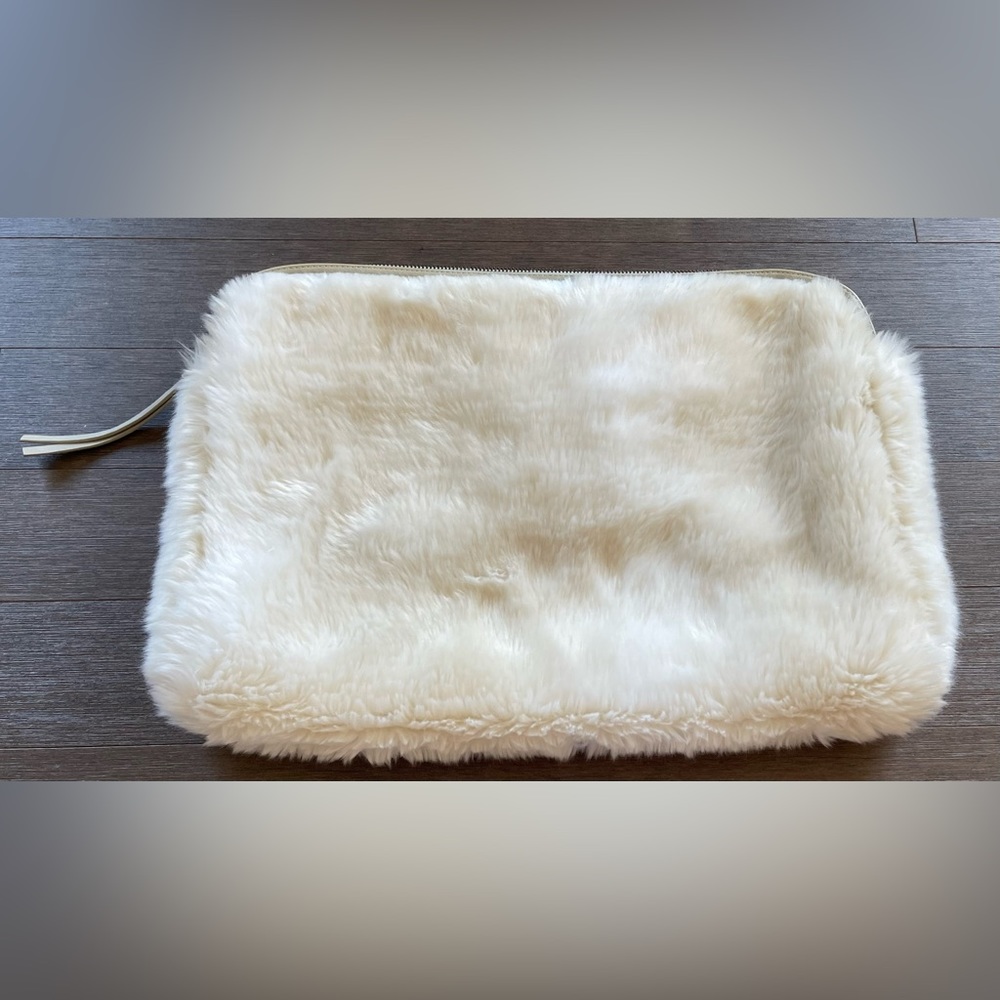 Restoration Hardware faux fur laptop sleeve 17”x11.5”x2”